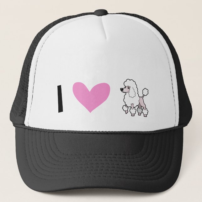 I Love Poodles (show cut) Trucker Hat (Front)