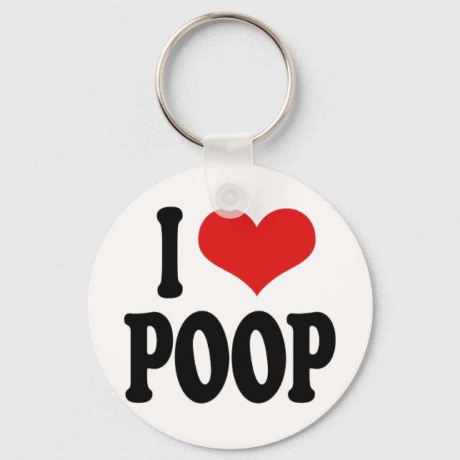 I Love Poop Key Ring (Front)