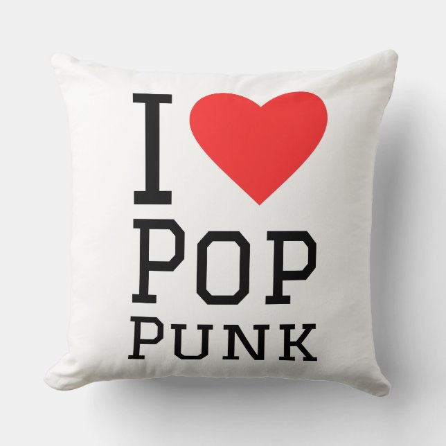 I love pop punk square sticker cushion (Front)