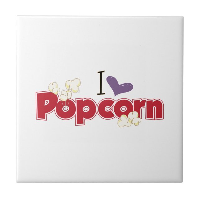 I Love Popcorn Tile (Front)