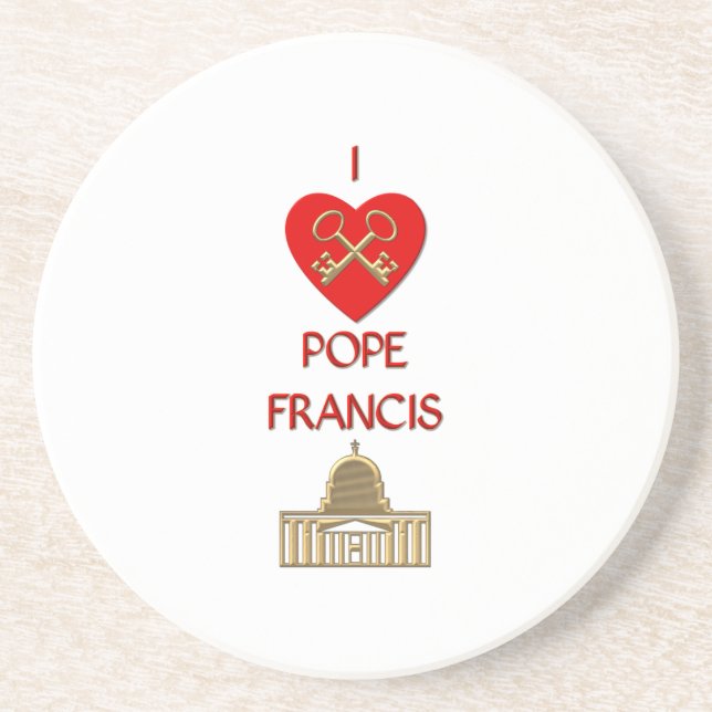 I Love Pope Francis Coaster (Front)