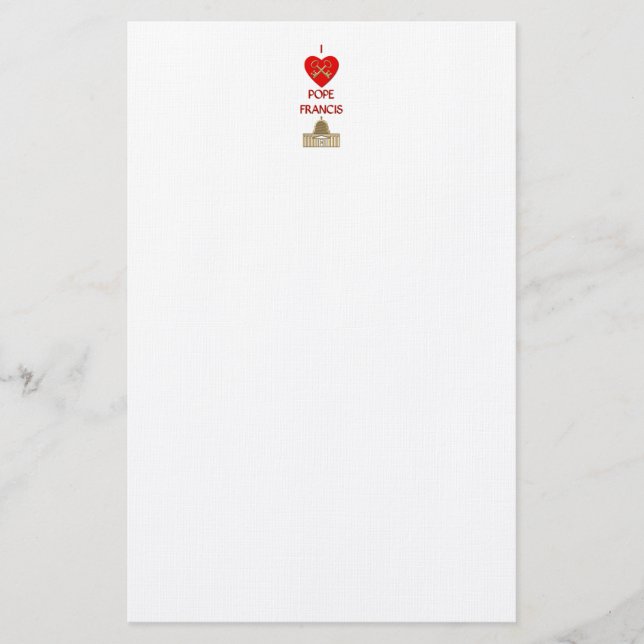 I Love Pope Francis Stationery (Front)