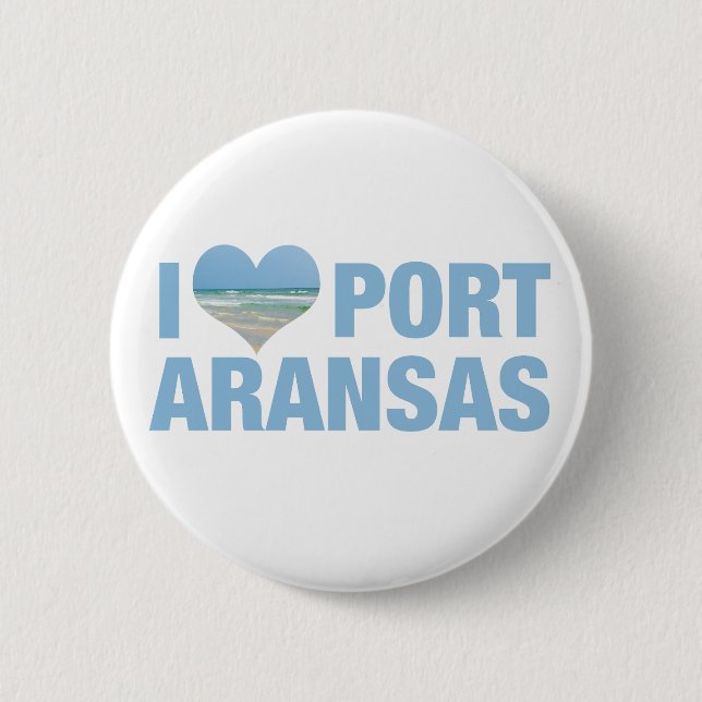I Love Port Aransas Cute Texas Beach 6 Cm Round Badge (Front)
