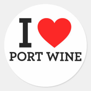 I Love Port Wine Classic Round Sticker