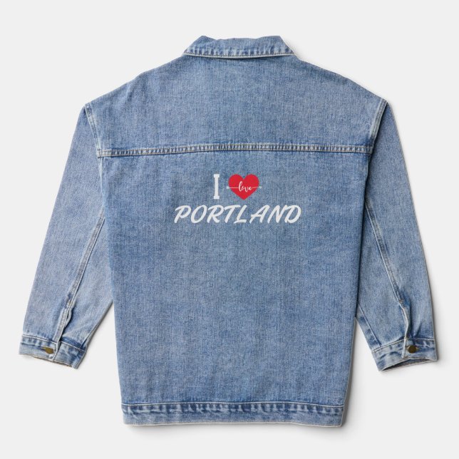 i love Portland, Oregon Denim Jacket (Back)