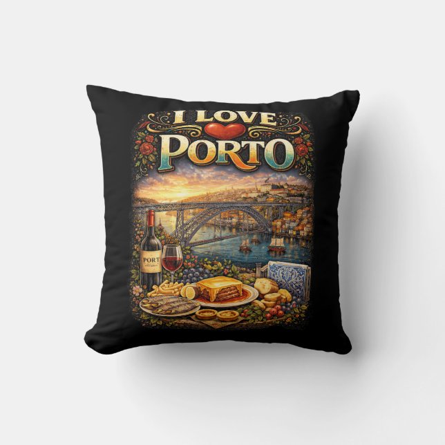 I Love Porto Cushion (Front)