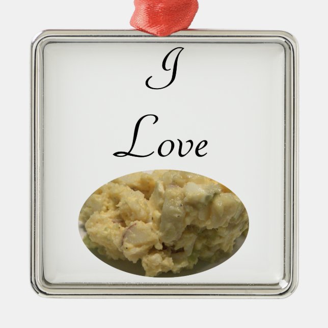 I Love Potato Salad Metal Tree Decoration (Front)