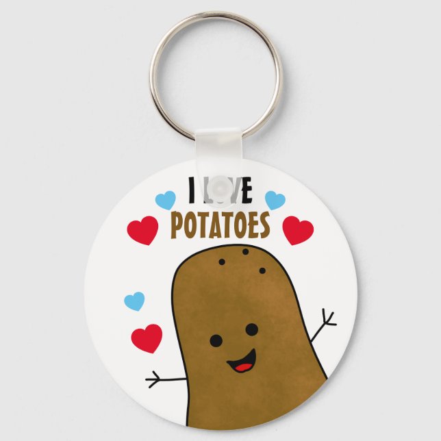 I Love Potatoes  Key Ring (Front)