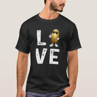 I Love Potatoes Vegetable Funny Potato In Sungluss T-Shirt
