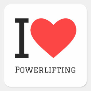 I love powerlifting square sticker