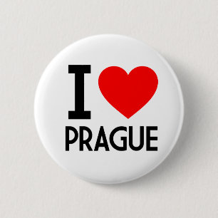 I Love Prague 6 Cm Round Badge