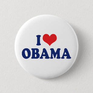 I Love President Obama 6 Cm Round Badge