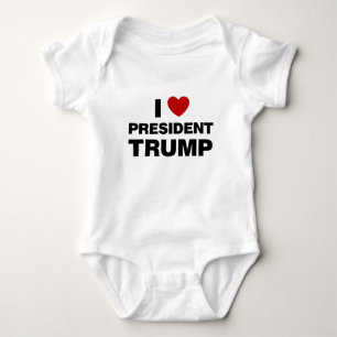 I Love President Trump Heart Baby Bodysuit