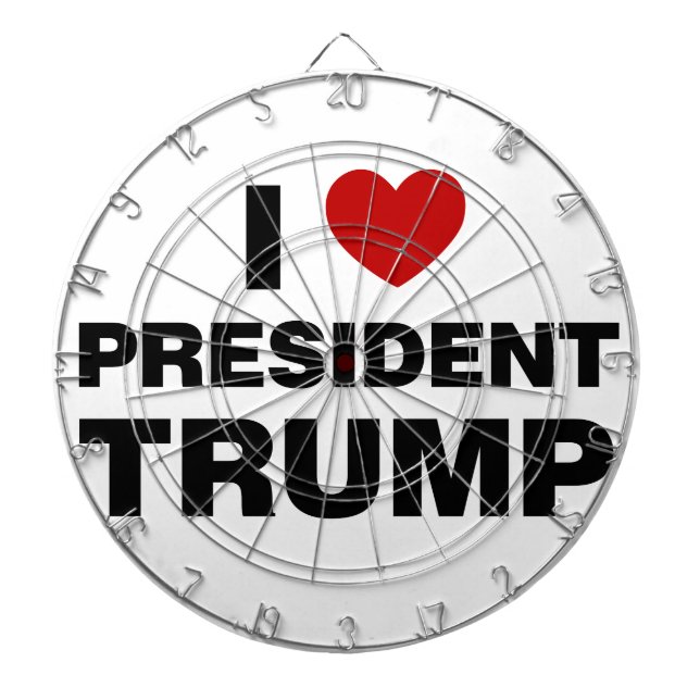 I Love President Trump Heart Dartboard (Front)
