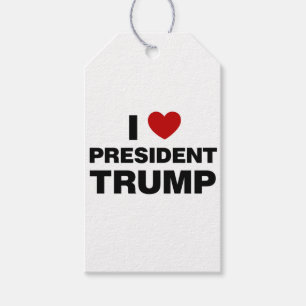 I Love President Trump Heart Gift Tags