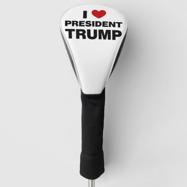 I Love President Trump Heart Golf Head Cover (Front)
