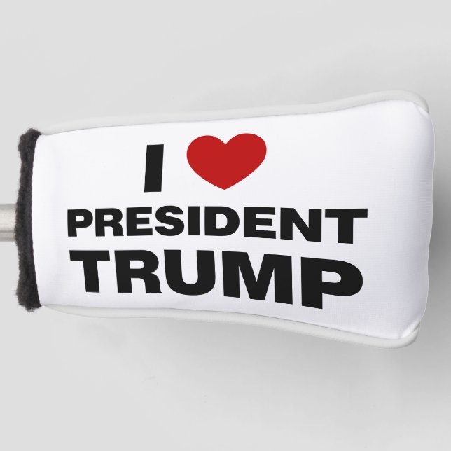 I Love President Trump Heart Golf Head Cover (Front)