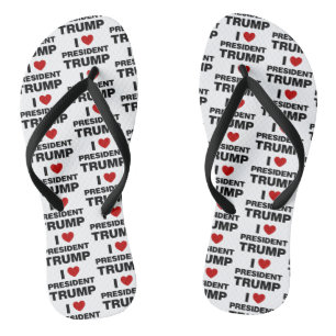 I Love President Trump Heart Jandals