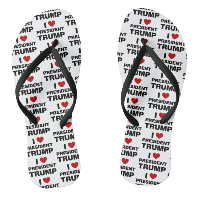 I Love President Trump Heart Jandals (Footbed)