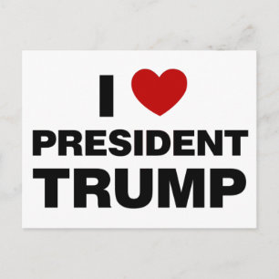 I Love President Trump Heart Postcard