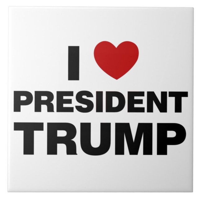 I Love President Trump Heart Tile (Front)