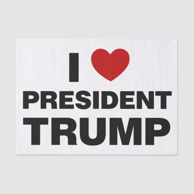 I Love President Trump Heart Tissue Paper (Front)