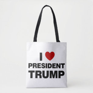 I Love President Trump Heart Tote Bag