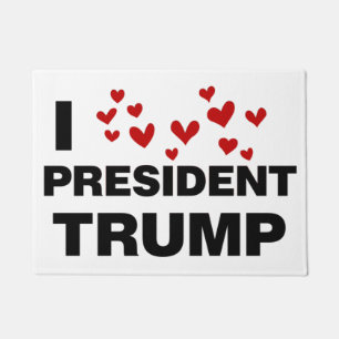 I Love President Trump Hearts Doormat
