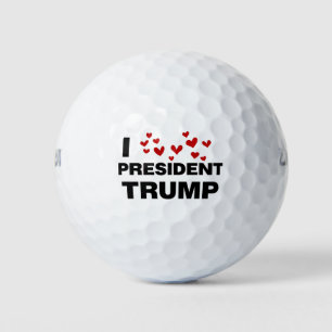 I Love President Trump Hearts Golf Balls