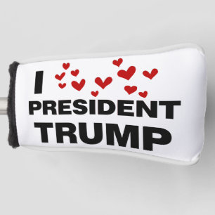I Love President Trump Hearts Golf Head Cover