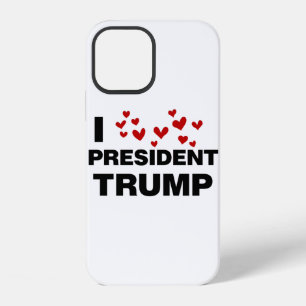 I Love President Trump Hearts iPhone 12 Case