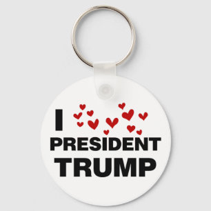 I Love President Trump Hearts Key Ring