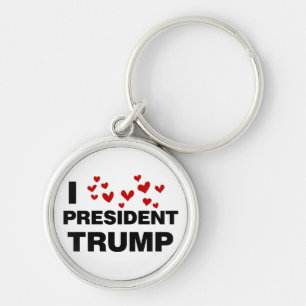 I Love President Trump Hearts Key Ring