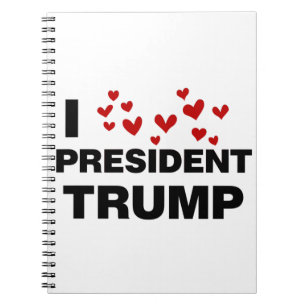 I Love President Trump Hearts Notebook