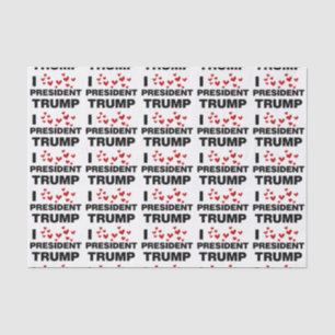 I Love President Trump Hearts Tissue Paper
