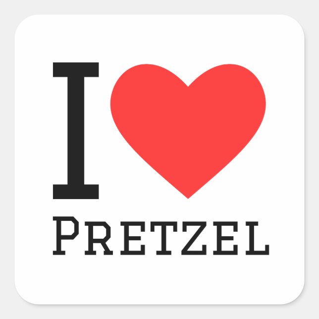I love pretzel  square sticker (Front)