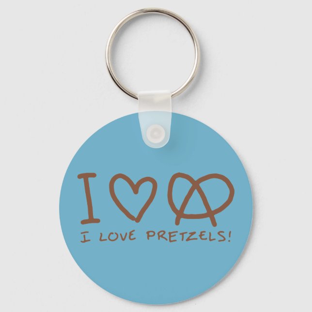 I Love Pretzels Key Ring (Front)