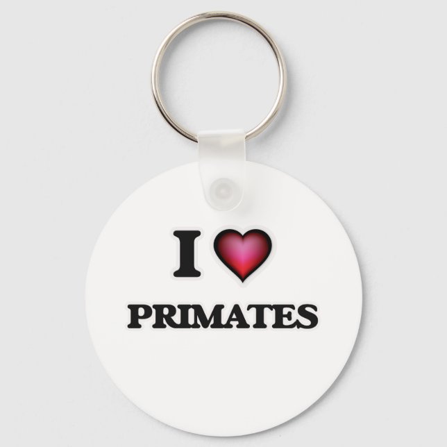I Love Primates Key Ring (Front)