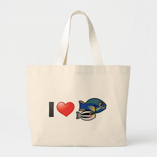 I Love Princess Parrotfish Large Tote Bag