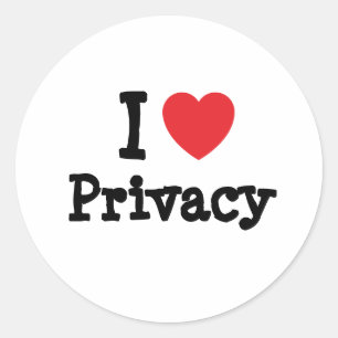 I love Privacy heart custom personalised Classic Round Sticker