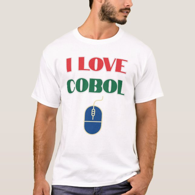 I Love Programming and I Love Cobol T-Shirt (Front)