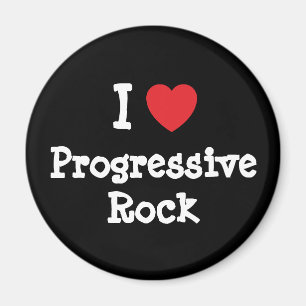 I love Progressive Rock heart custom personalised Magnet