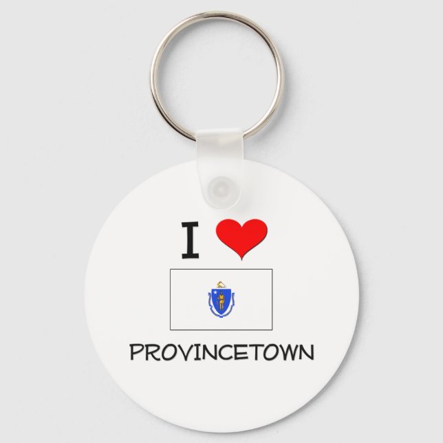I Love Provincetown Massachusetts Key Ring (Front)