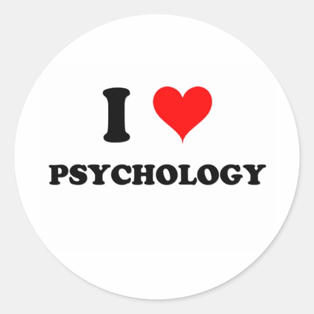 I Love Psychology Classic Round Sticker (Front)