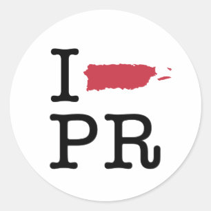 I Love Puerto Rico Classic Round Sticker