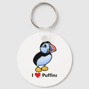 I love Puffins Key Ring