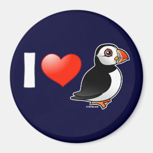 I Love Puffins Magnet