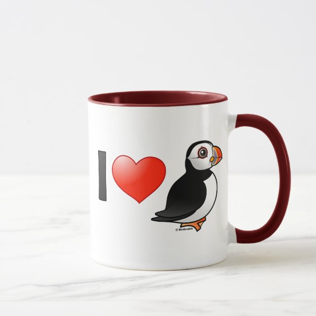 I Love Puffins Mug (Right)