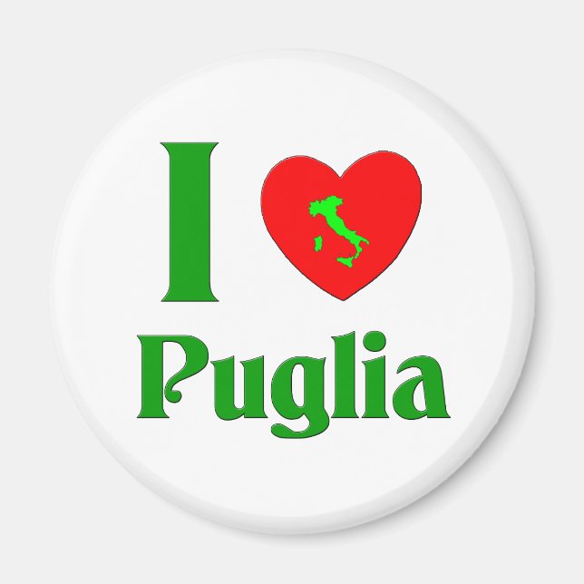 I Love Puglia Italy Magnet (Front)