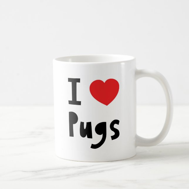 I Love pugs Coffee Mug (Right)